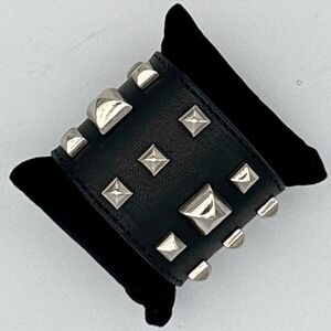 Vita Fede Cuff Bracelet Leather Studded Punk Rocker Glam Y2K Made in Italy